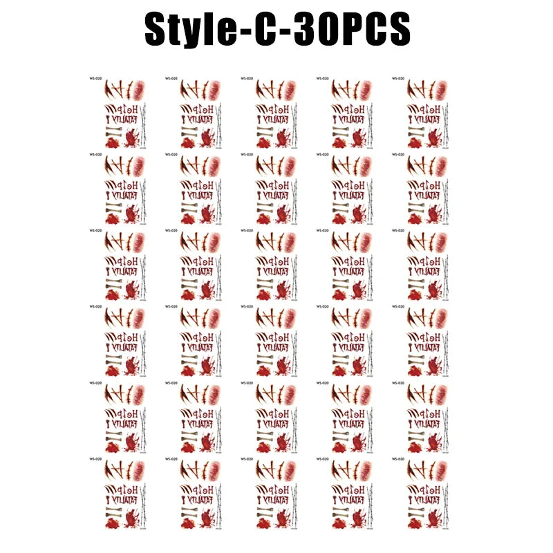 Realistic Horror Fake Wound Temporary Tattoos Gruesome Gore Scars Zpaxo C-30PCS
