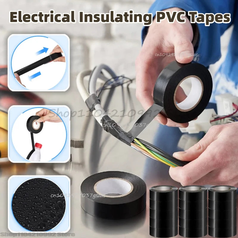Black Electrical Tape High-Temperature Resistant Electrical Tape Durable Soft Insulating Adhesive Electrical Tape Zpaxo