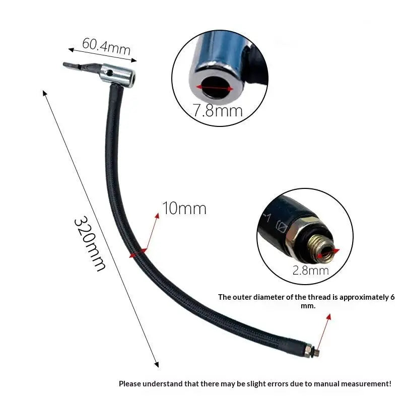 CMCar Tire Inflator Hose Inflatable Air Pump Extension Tube Adapter Zpaxo 1pc