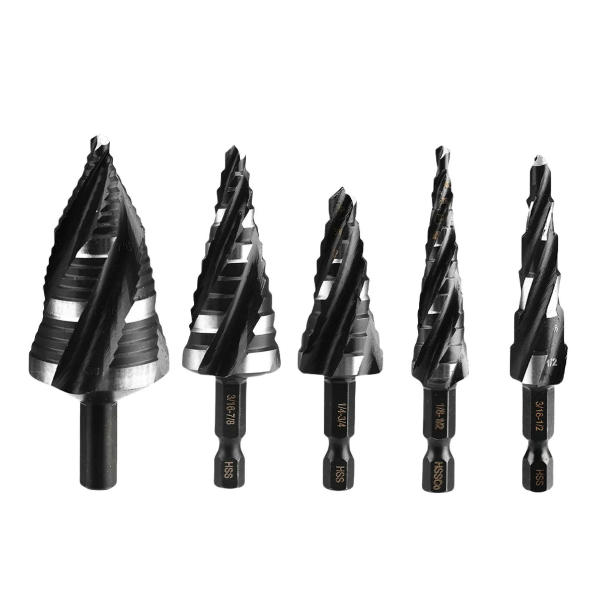 Lot HSS Step Drill Bit Four Spiral Flute Bits Metal Titanium-coated 1 Zpaxo