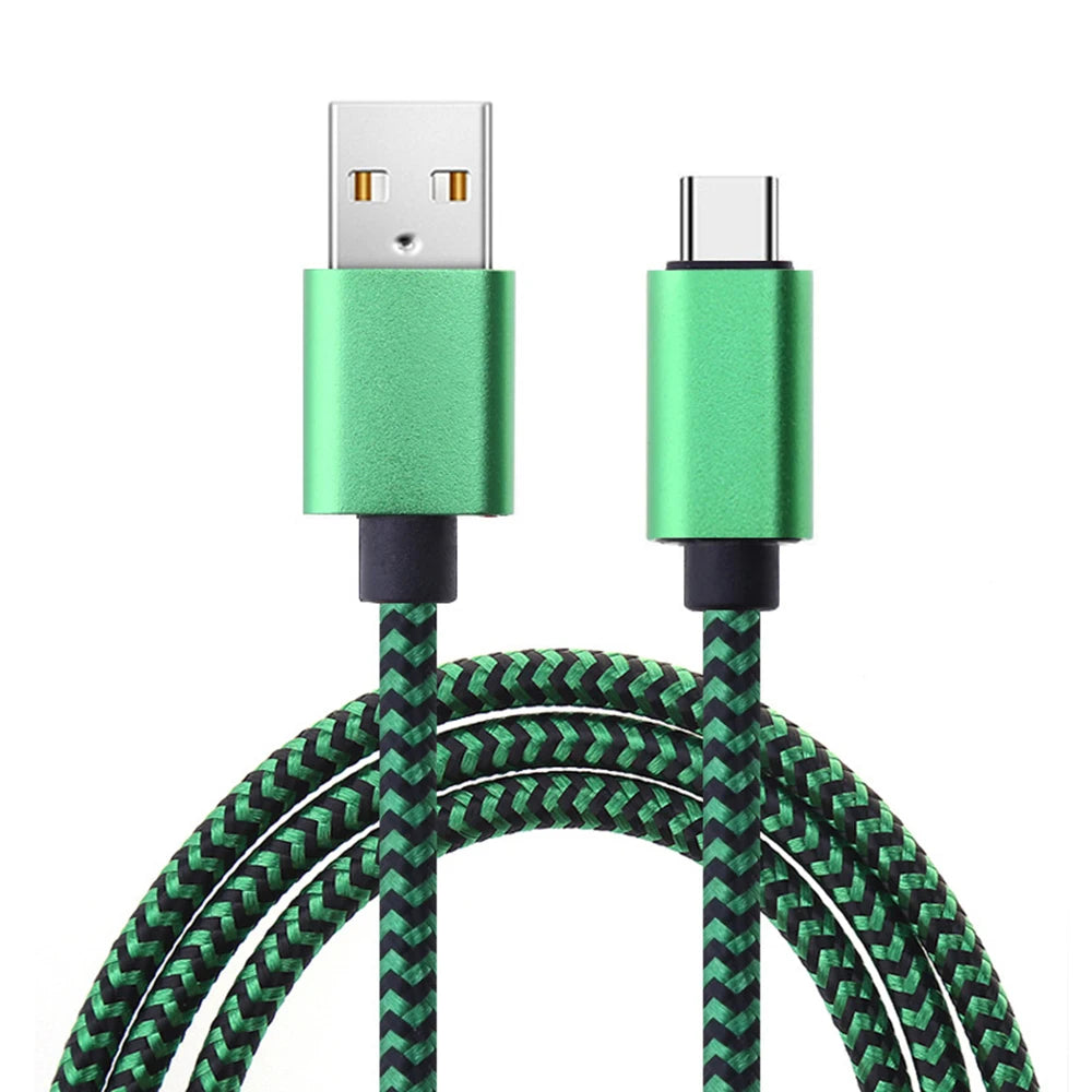 3M USB C Cable Date Sync 3A Fast Charging Mobile Phone Charger Zpaxo Green 3m