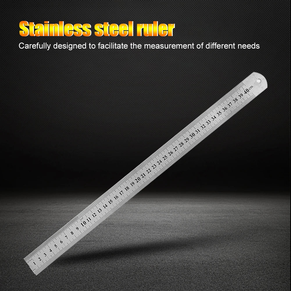 Metal Ruler Stainless Steel Straight Ruler 150mm-500mm Student Rulers Precision Double Sided Measuring Tool For Woodworking Draw Zpaxo