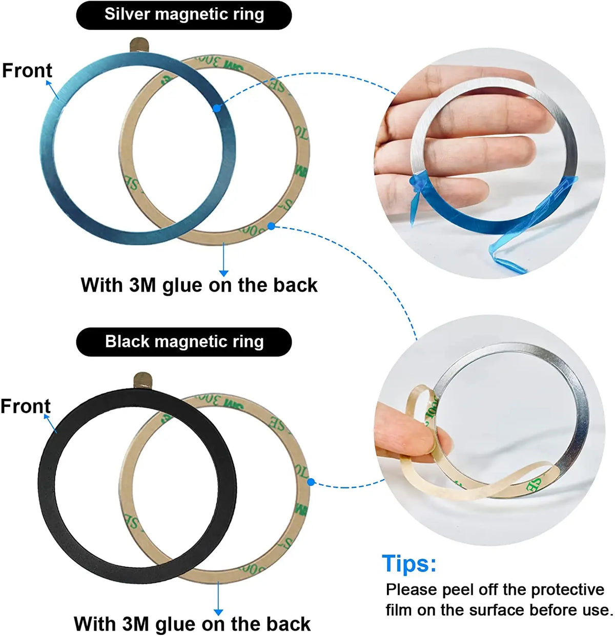 Universal Magnetic Metal Plate Ring Magsafe Wireless Charger Iron Zpaxo