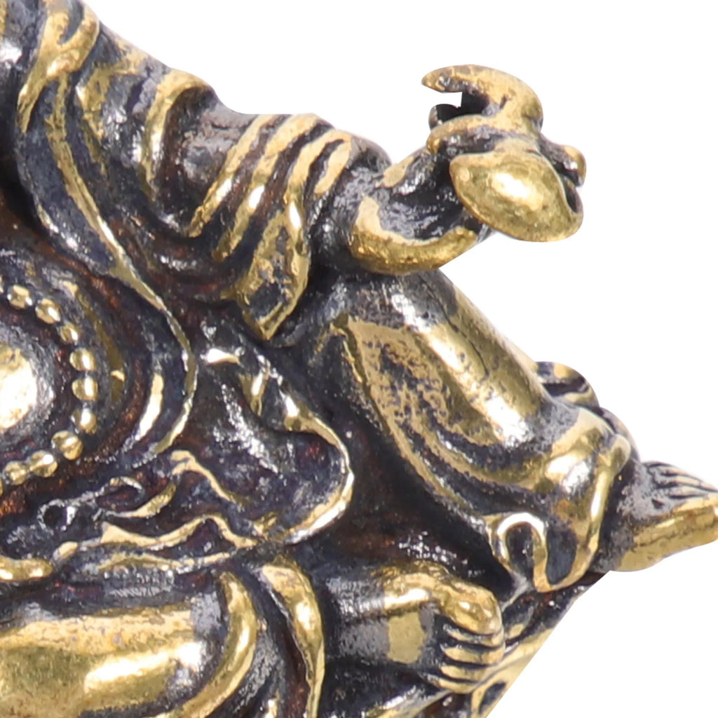 Elegant Mini Brass Buddha Statue Desktop Decoration Stable Flat Zpaxo