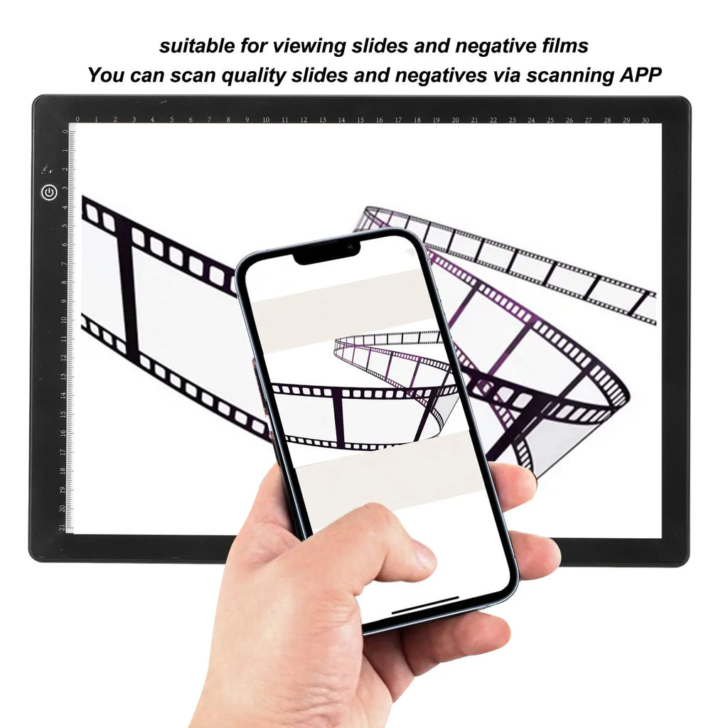 Slide Viewer 3 Brightness Levels A4 Soft LED Light Film Scanning Box Zpaxo