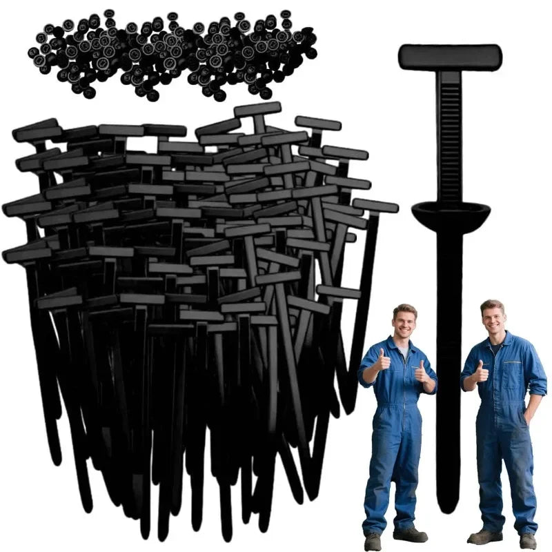 Car Nylon Black Cable Ties Push Mount Wire Harness Fastener Cable Clamp Clips Cable Ties Management Car Wire Organizers Zpaxo