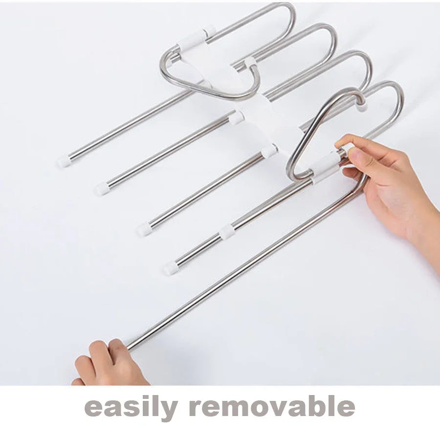 Stainless Steel Retractable Trouser Rack Folding Multi-functional Zpaxo