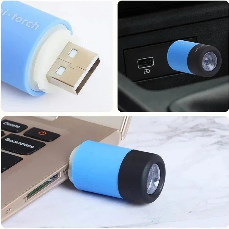 USB Rechargeable LED Multifunctional Strong Light Pocket Keychain Zpaxo