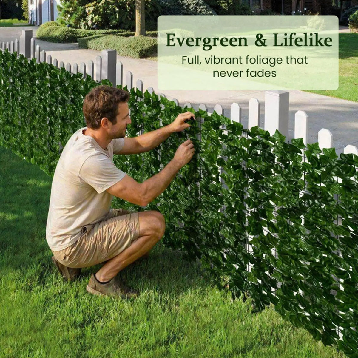 Outdoor Privacy Screen Realistic Decorative 19x118 Inch Artificial Zpaxo