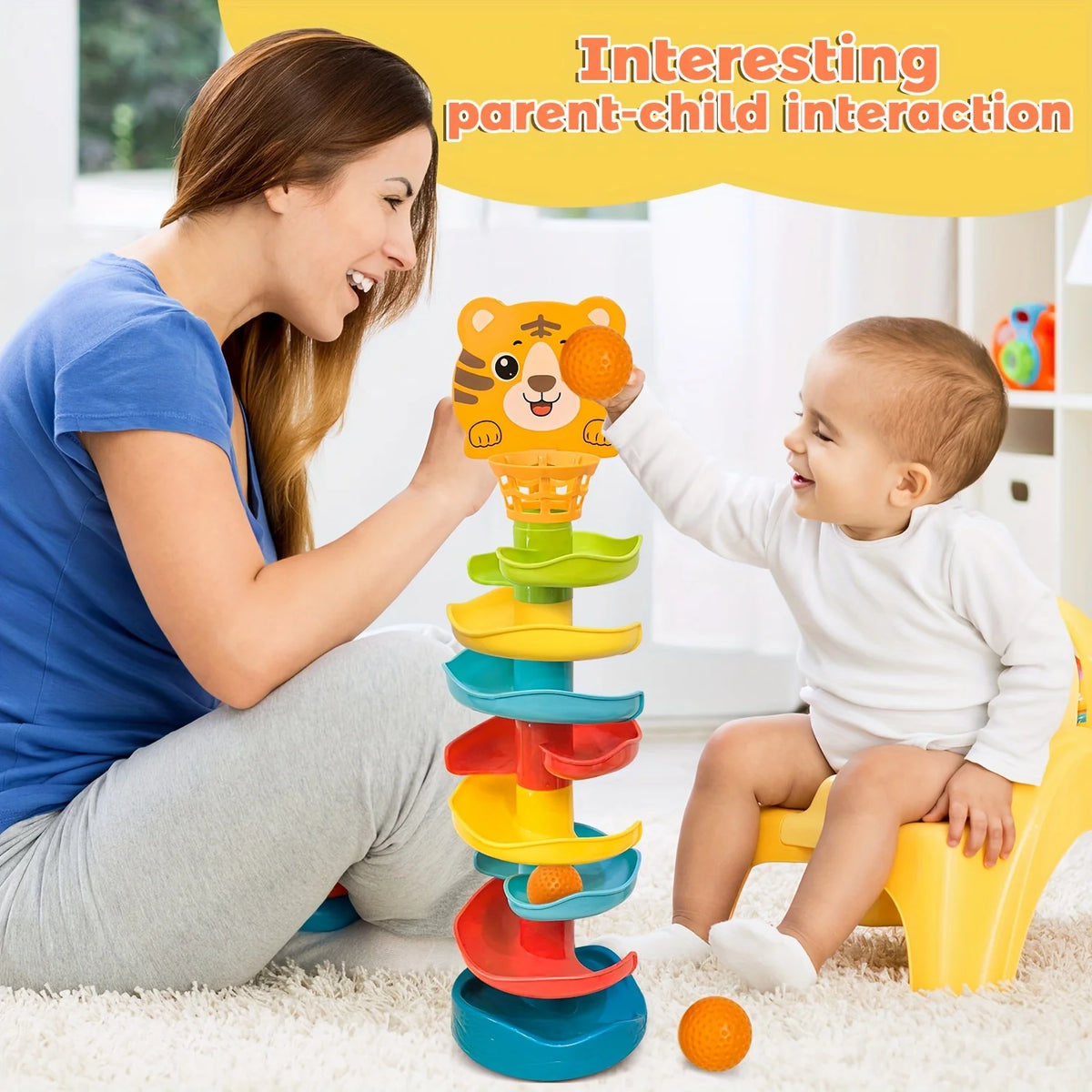Youngsters's Interactive Ball Tower Educational Toy Rolling Balls Zpaxo