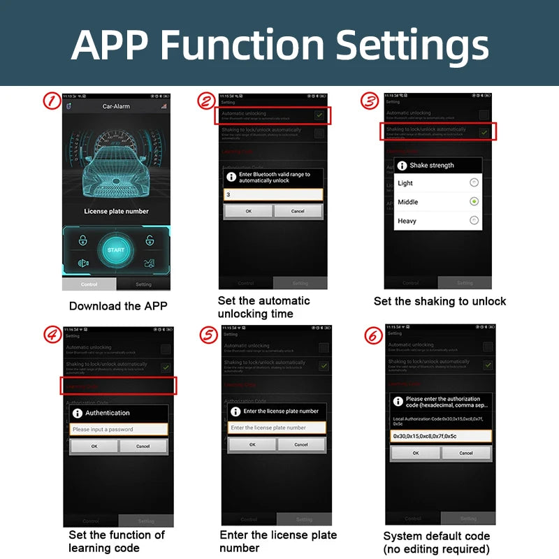 Hippcron Car Alarm Systems Auto Remote Central Door Keyless APP Contr Zpaxo