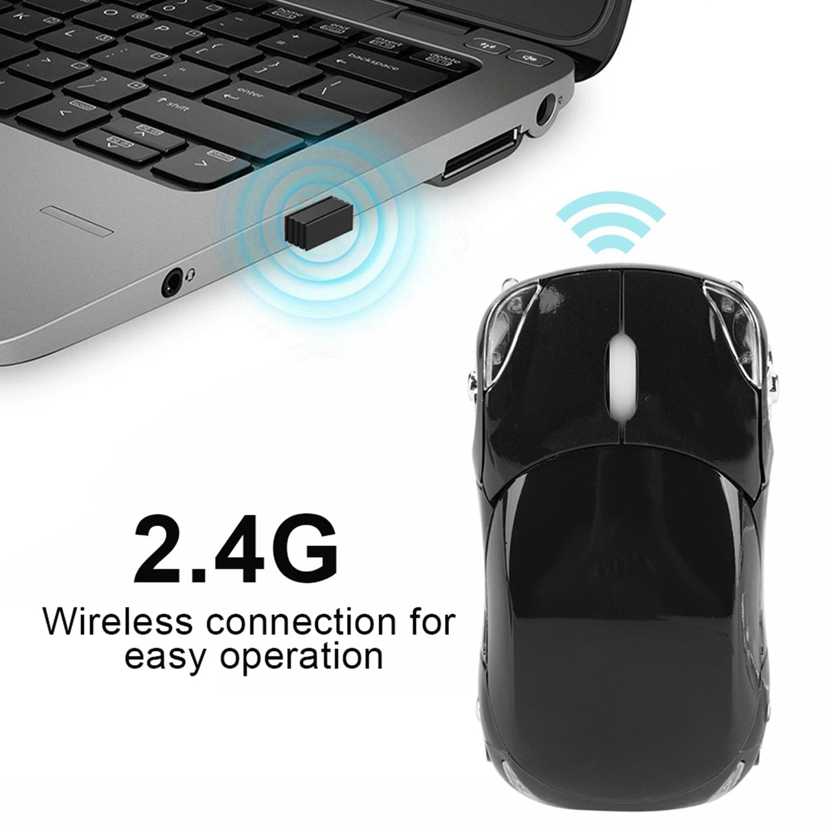 Car Mouse Wireless Optical 1600DPI Mac ME Windows Tablet Gaming Office Zpaxo
