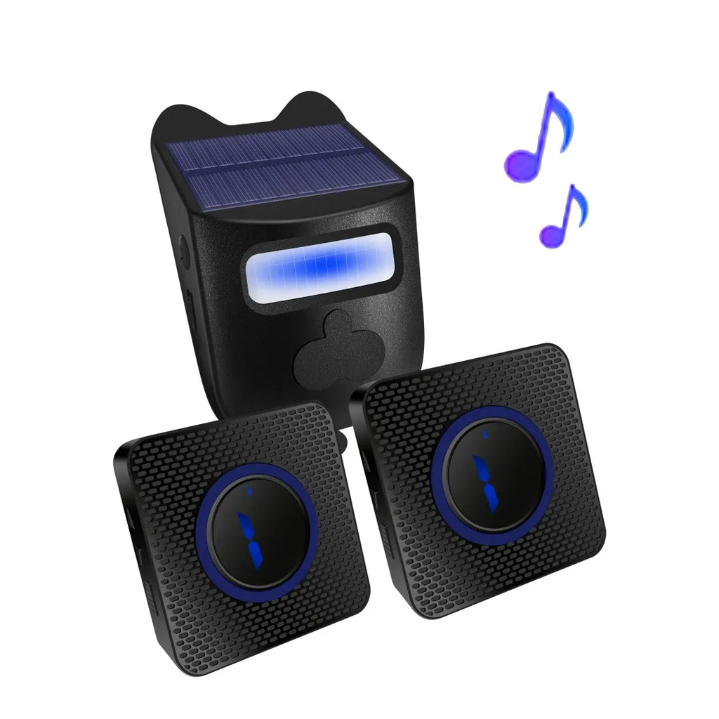 Solar Allee Doorbell Kit with Motion Sensor Outdoor Security Siren Wireless Transmission Range 200-300 Meters Zpaxo