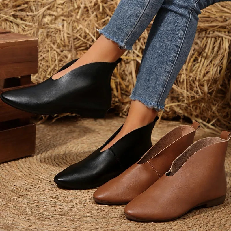 2026 Spring Autumn Women's Comfortable Vintage Solid Boots Women Zpaxo