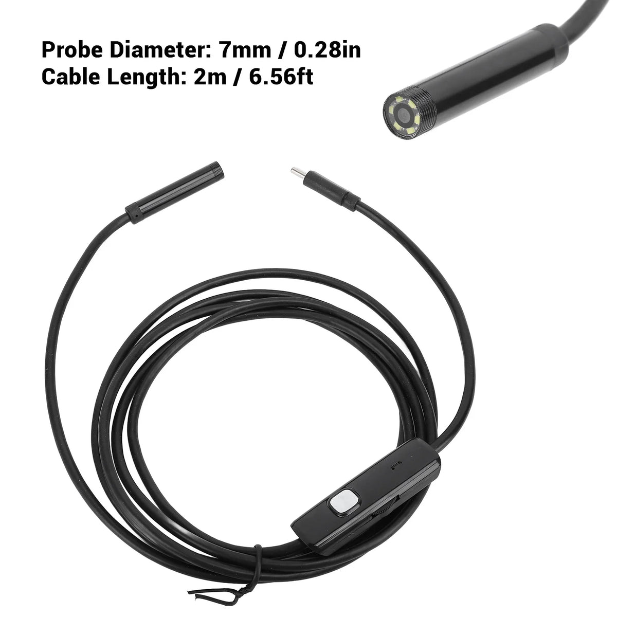 Industrial Borescope Camera Flexible 2MP Diameter 2m Cable C USB Zpaxo