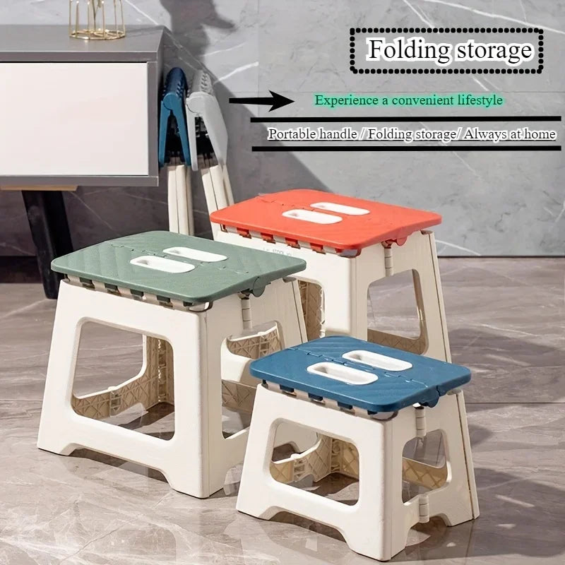 Portable Folding Stool Handles Non-slip Surface Designed Be Compact Zpaxo