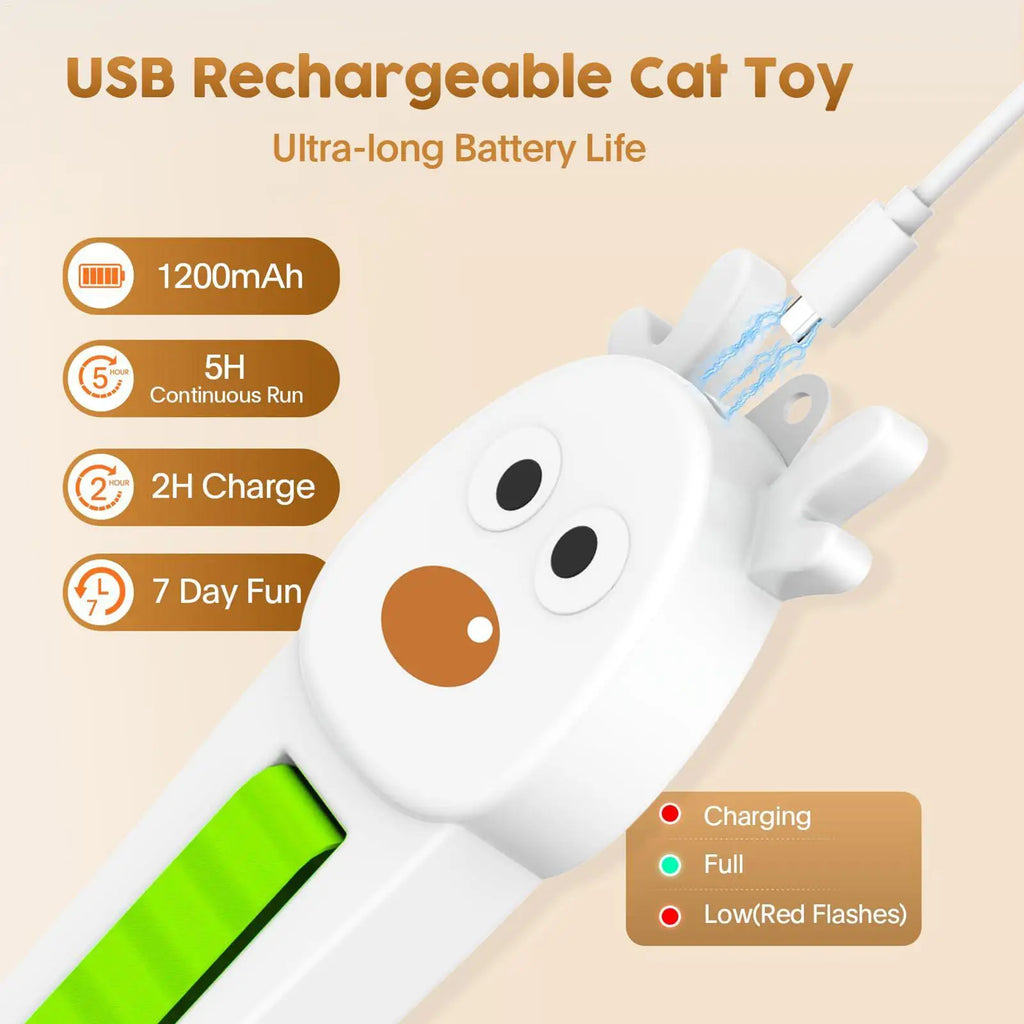 Automatic Cat Toy Wall Mounted Interactive Flying Rope Rechargeable Zpaxo
