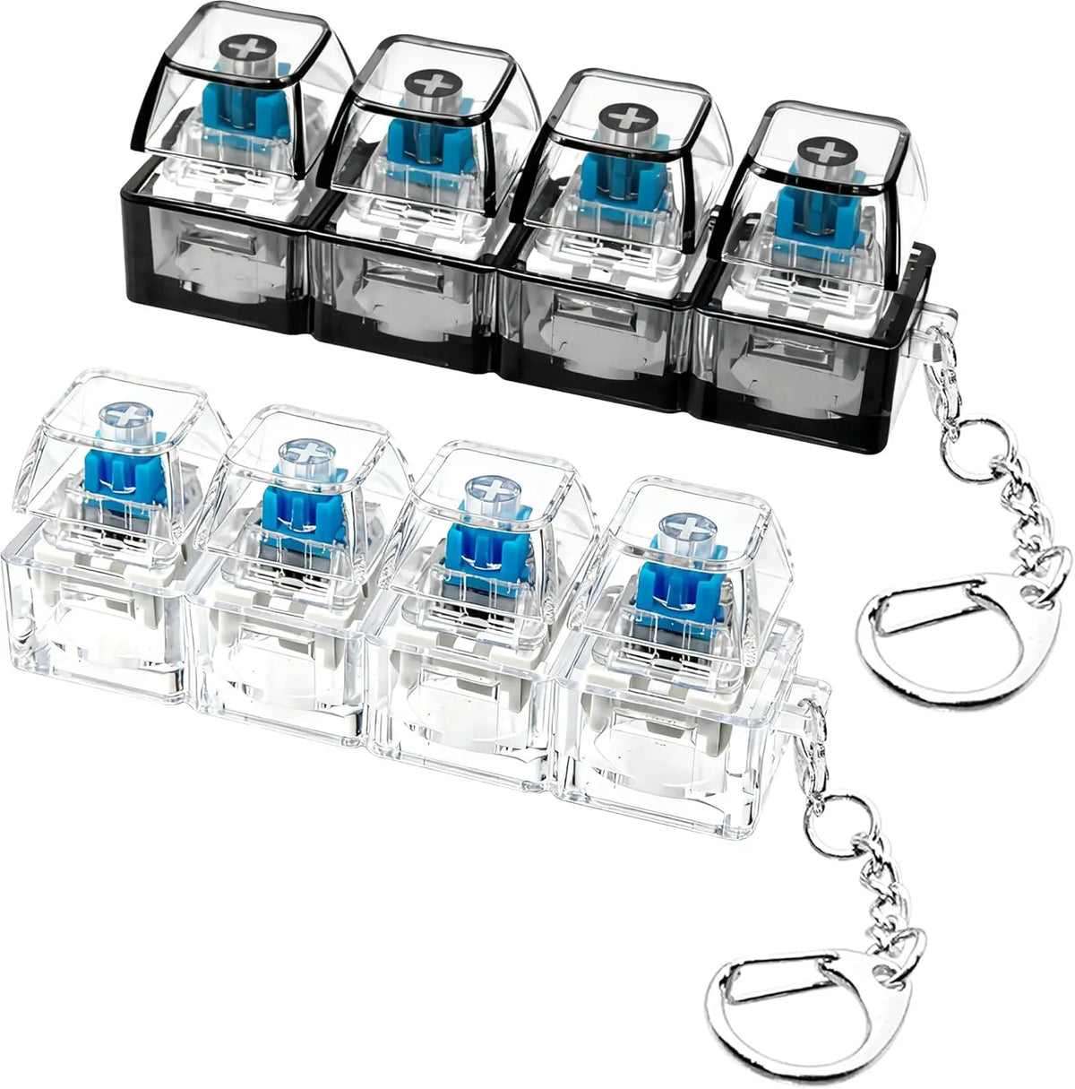 LED Light-up Keyboard Keychain Clickable Buttons Stress Relief Fidget Zpaxo