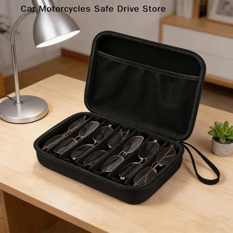 6 7 Compartment Adjustable Glasses Storage Box Portable Organizer Zpaxo