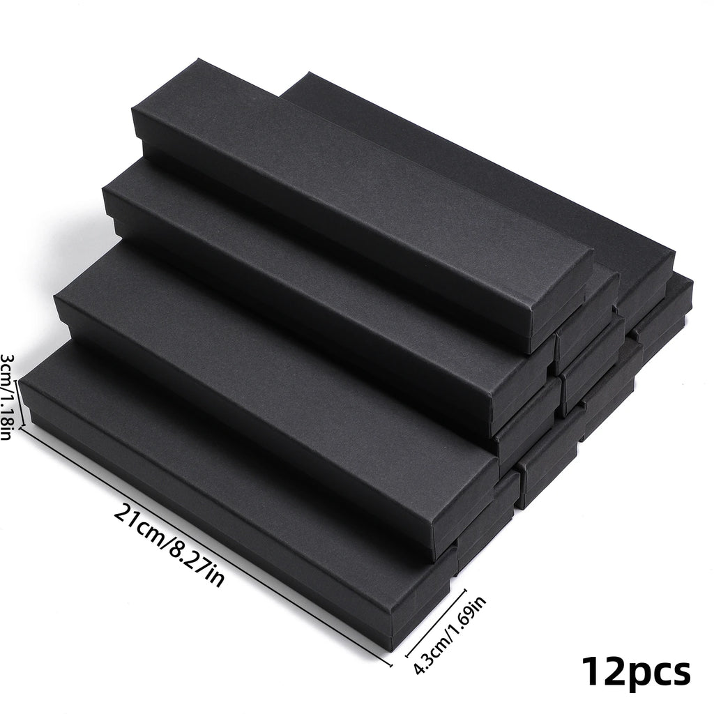 12pcs Rectangle Jewelry Gift Boxes with Sponge – Necklace Bracelet