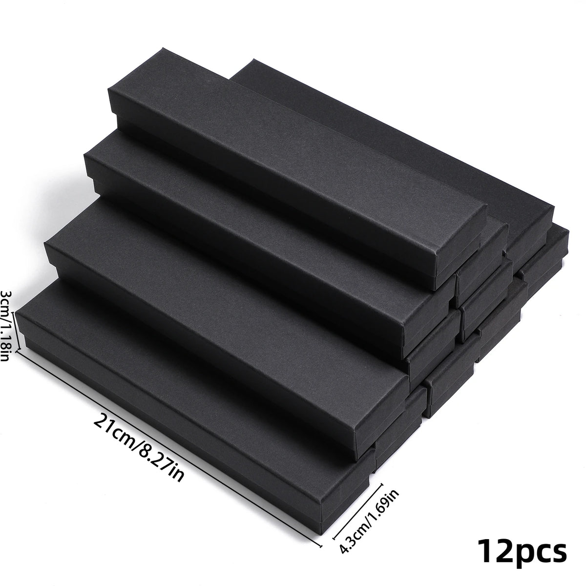 12pcs Rectangle Jewelry Gift Boxes with Sponge – Necklace Bracelet