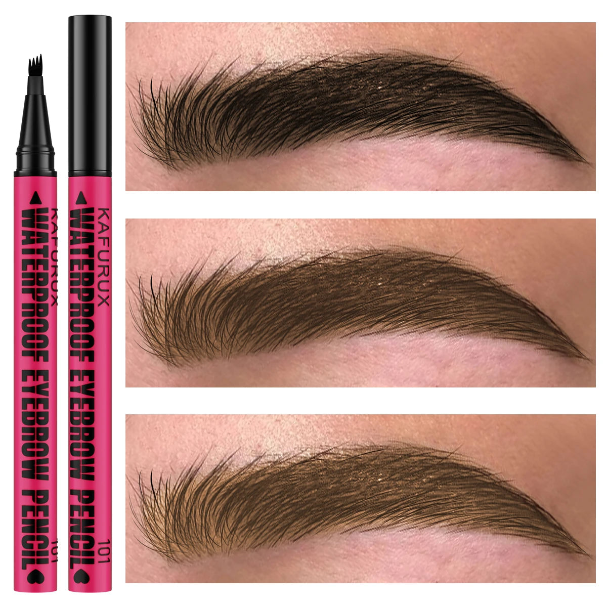 3-color Waterproof Eyebrow Pen Microblading Pencil 4 Split Head Zpaxo