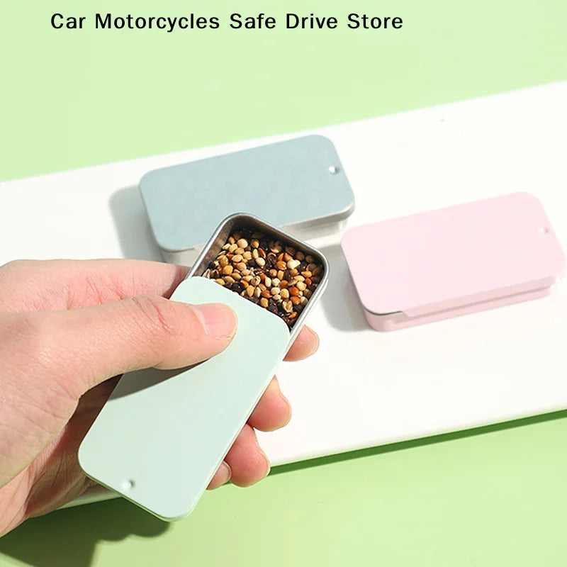 CMTinplate Box Slide Lid Push Pull Drawer Balm Portable Mini Zpaxo