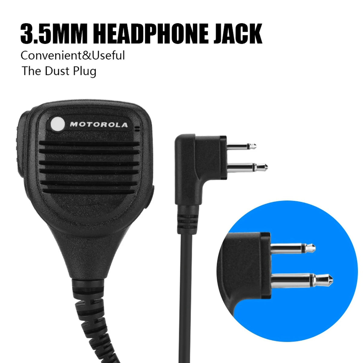 Headphone Jack Speaker Mic Walkie Talkie Radio Hand Microphone Steel Zpaxo