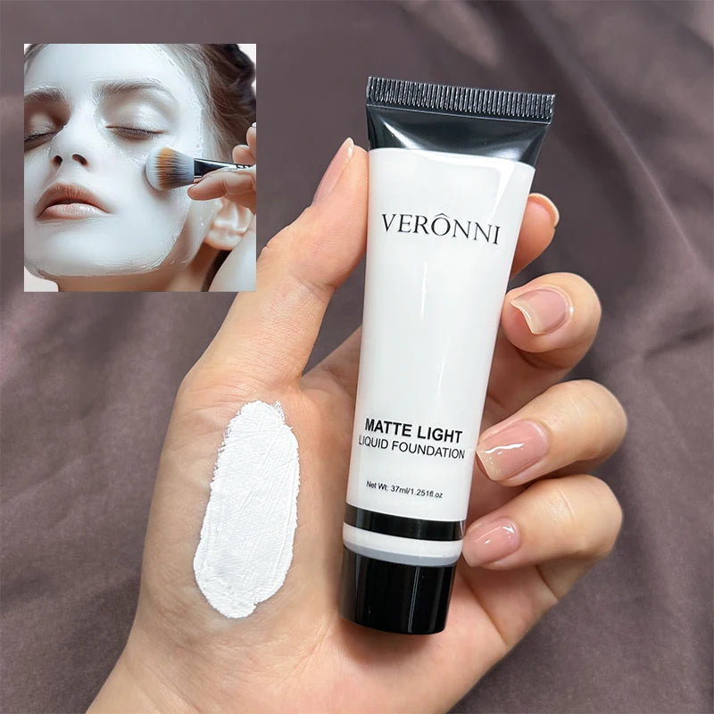 White Liquid Foundation Makeup,Waterproof Full Coverage White Foundation for Zombie Clown Cosplay Makeup Face Paint Halloween Zpaxo