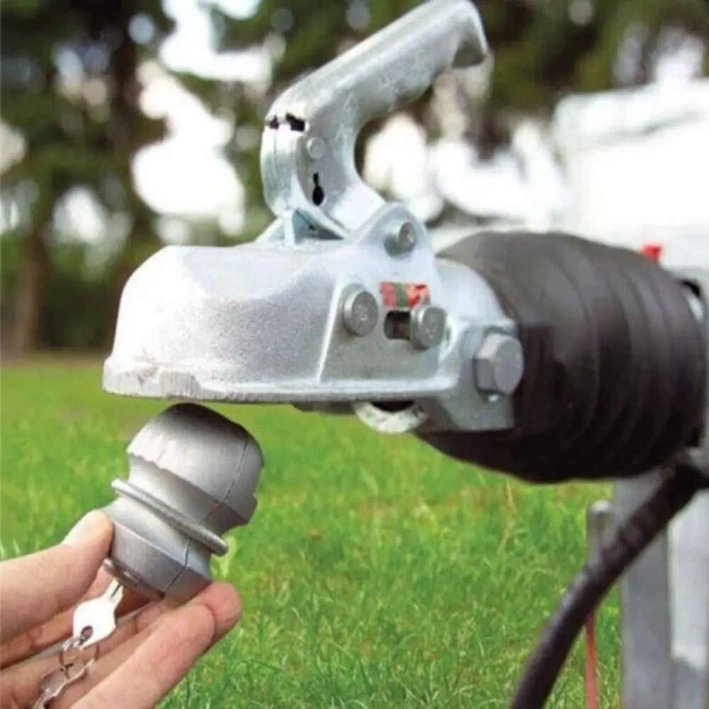 Zinc Alloy Anti-Theft Lock Dust Resistant Corrosion Resistant Ball Lock Silver Color Universal Fit Coupling Tow Outdoor Use Zpaxo