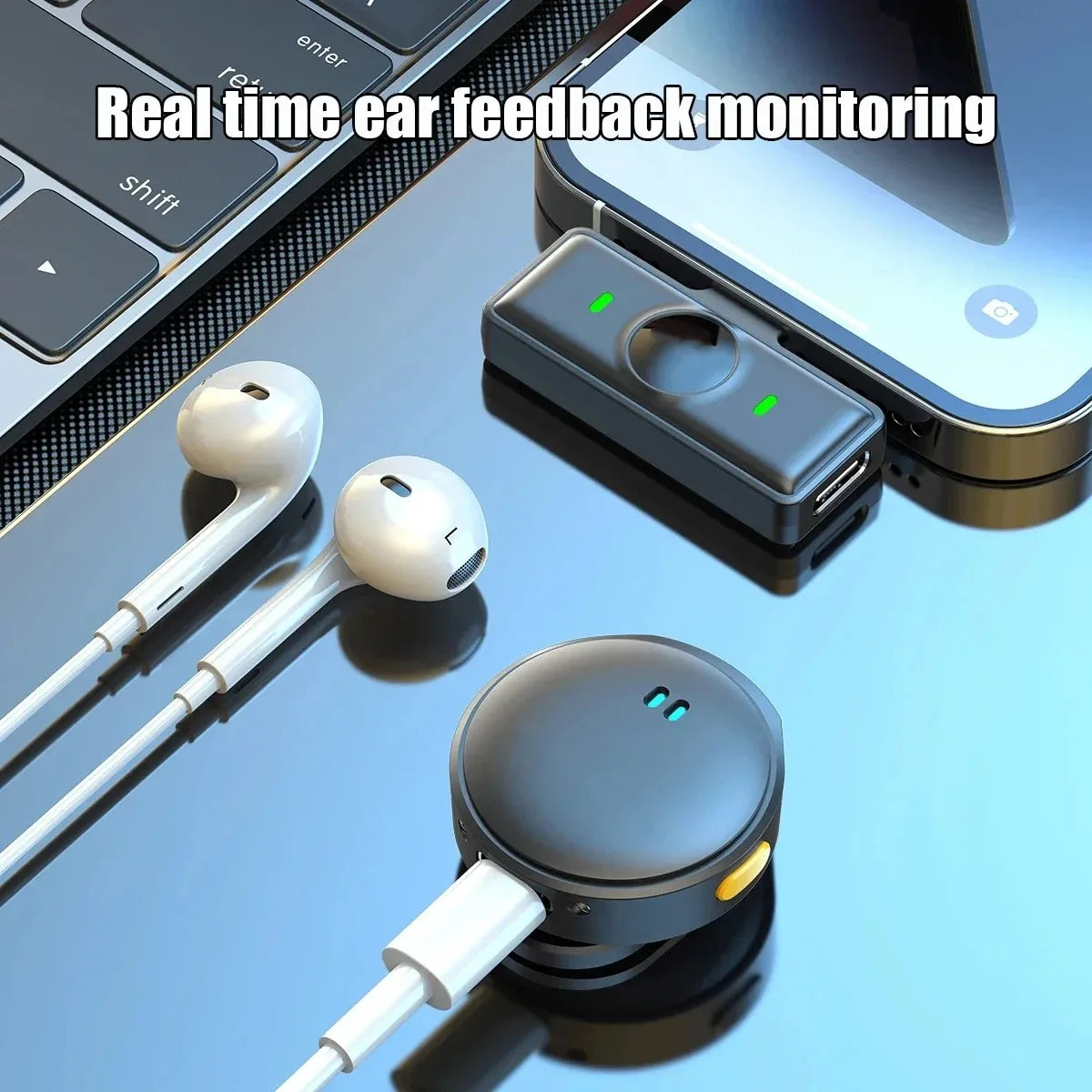 Wireless Lavalier Microphone Magnetic Suction Dual Noise Reduction Zpaxo