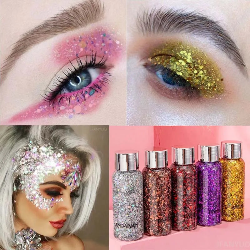 Eye Glitter Body Face Gel Art Waterproof Gloss Shine Multifunctional Zpaxo