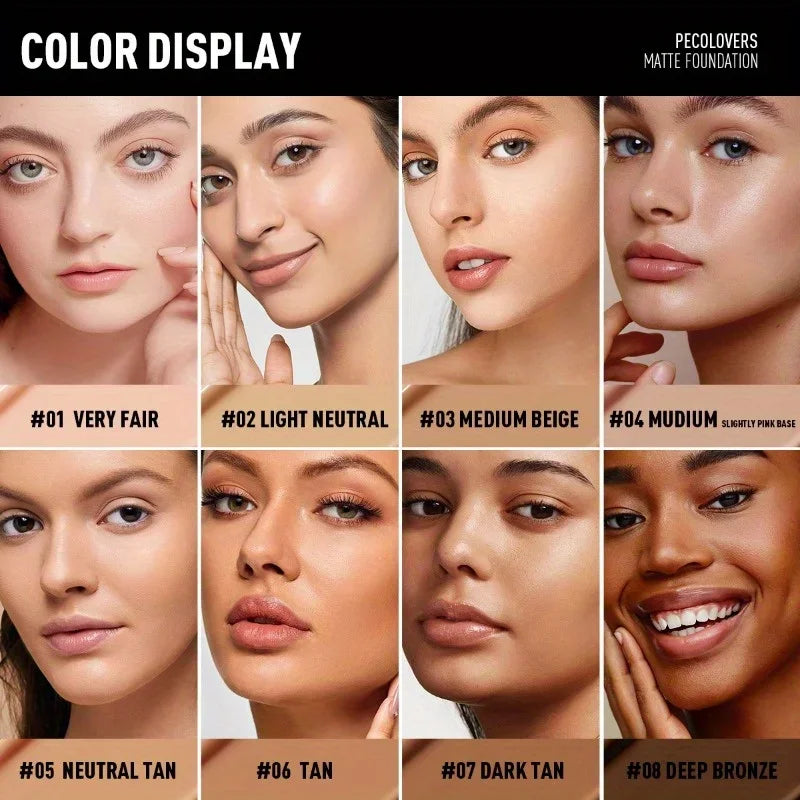 Full Coverage Concealer Foundation - Long-Lasting, Waterproof Natural Matte Finish for Flawless Skin Easy To Create Daily Makeup Zpaxo