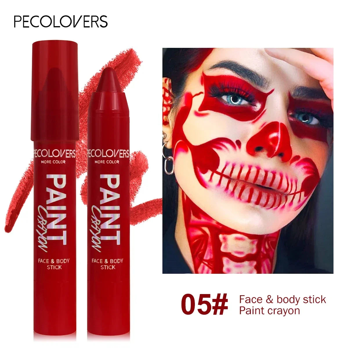 1PC Face and Body Paint Sticks - Sweatproof, Long-lasting, Matte Finish, Multi-color Suitable for Parties Zpaxo 05