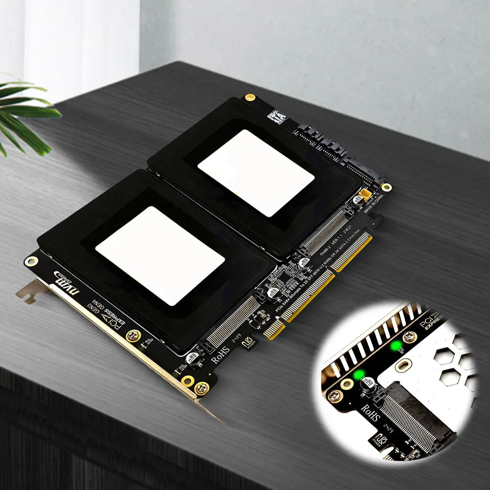 U 2 Dual-disk Adapter Card SATA Hard Drive PCIE4 0 Split U2 PCI E PCIe Zpaxo