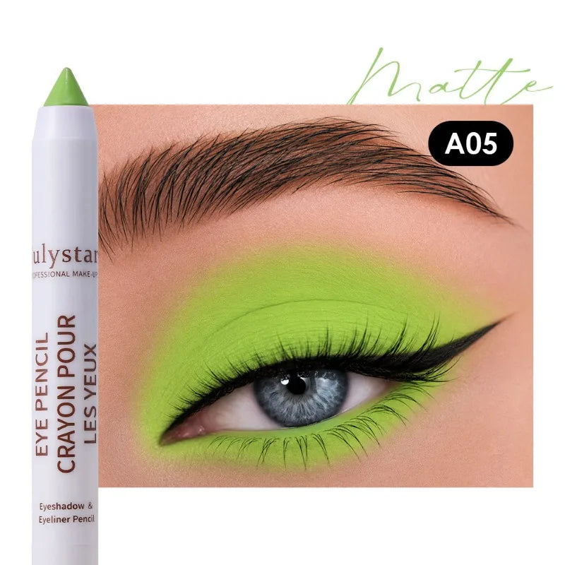 17 Colors Pearly Matte Eyeshadow Stick Crayon Makeup Smudge-Proof & Waterproof High Pigmented Shimmer Eyeshadow Eyeliner Pencil Zpaxo A05