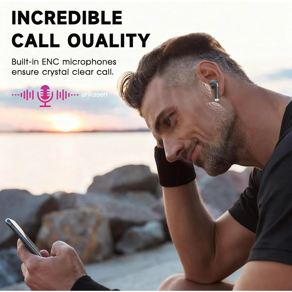 Wireless Earbuds ENC Noise Cancelling Ear Buds Smart Touchscreen Case Zpaxo