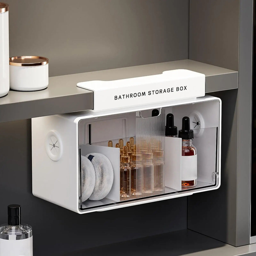 Bathroom Vanity Organizer Clear No-drill Removable Box Small Zpaxo
