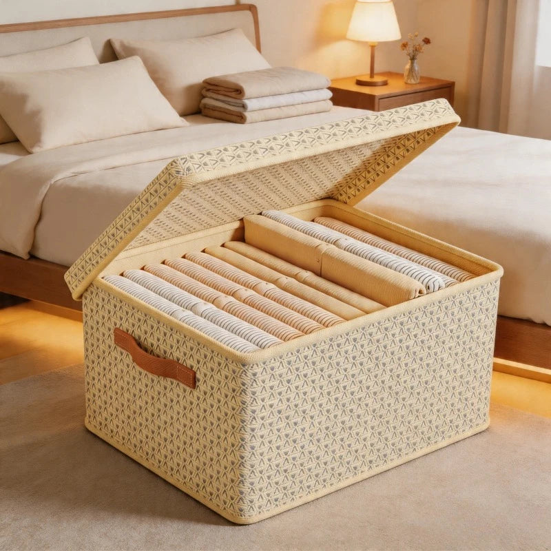 Foldable Canvas Storage Box Rectangular Organizer Home Kitchen Closet Zpaxo
