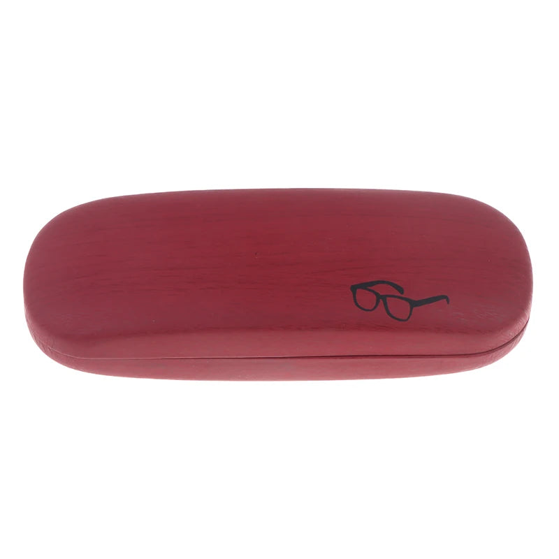 Chic Wood Grain Leather Eyeglass Case Box Men Women Reading Glasses Zpaxo A4