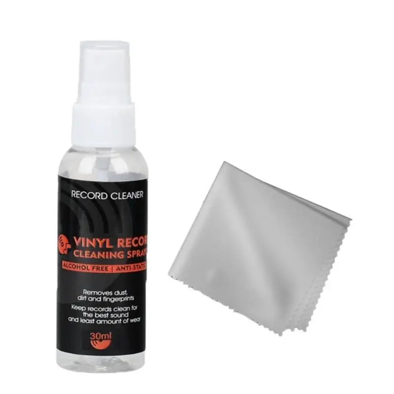 652F Quality Vinyls Record Cleaning Set 30ml Cleaning Fluid with Microfiber Cloth for Enhances Audios Claritys Cleaner Zpaxo gray cloth CN