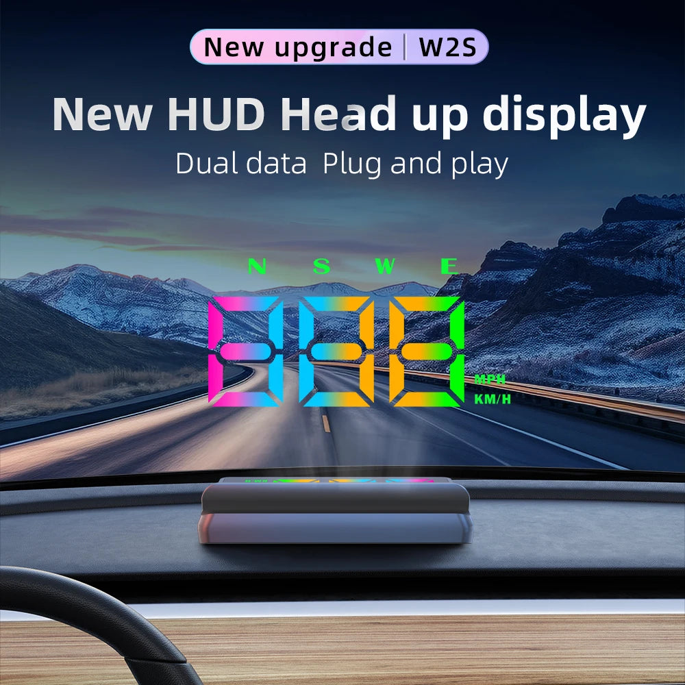 Car Head Up Display W2S HUD Digital GPS Speedometer MPH Overspeed Zpaxo