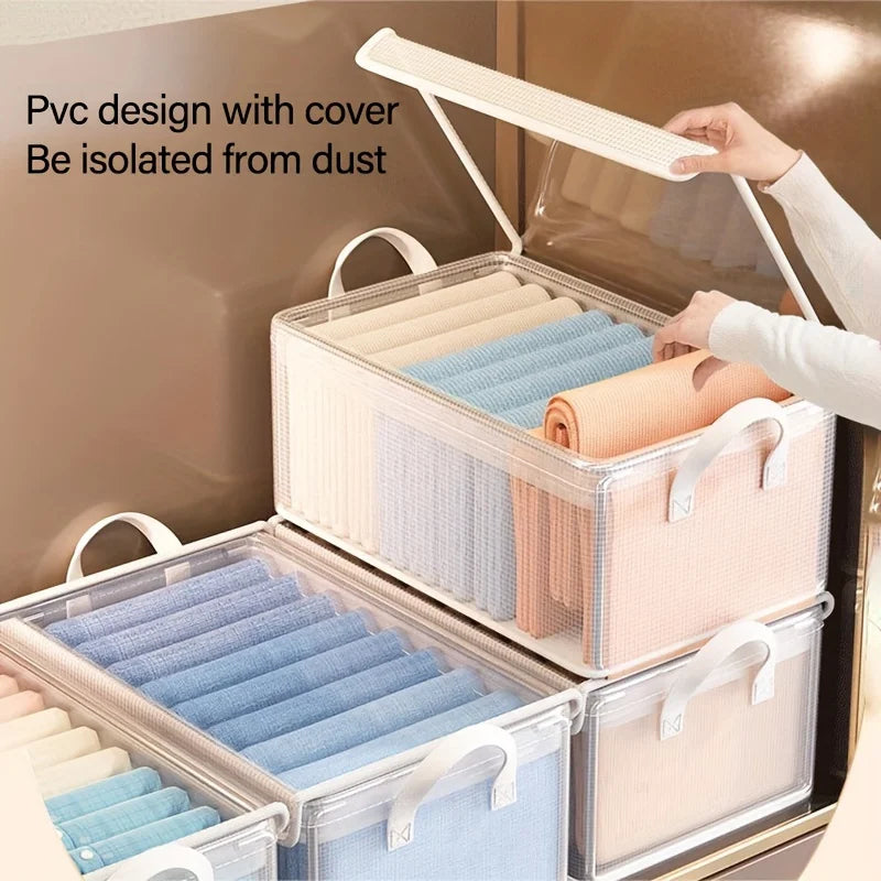 Foldable PVC Storage Box Large Capacity Dustproof Organizer Clothes Zpaxo