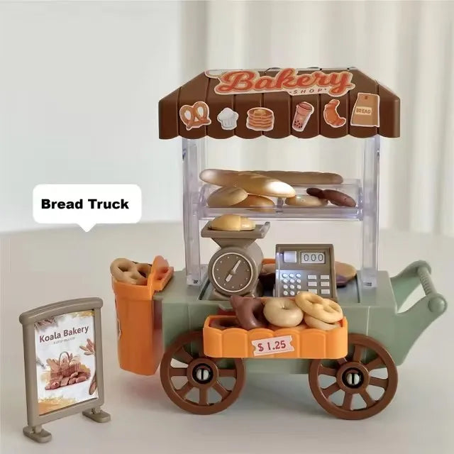 Dollhouse Scenery Decor DIY Mini Model Toy Vending Carts Miniature Zpaxo Bread Truck