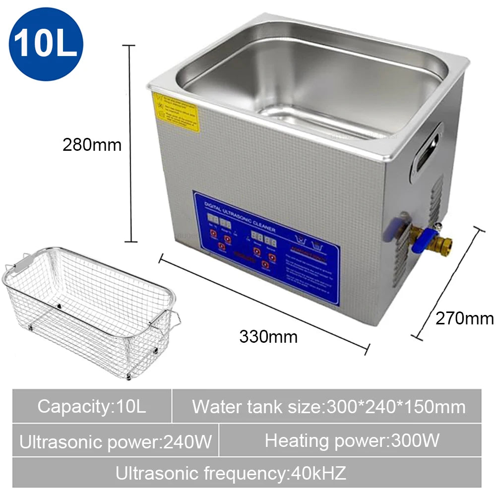 Ultrasonic Cleaner Heated Portable Lave-dishes Washing Machine Zpaxo 10L EU