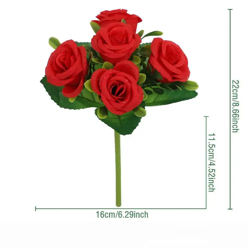 Artificial Pansy Flowers Silk Rose Bouquet Realistic DIY Simulated Floral Arrangement Wedding Home Party Table Centerpiece Zpaxo A13