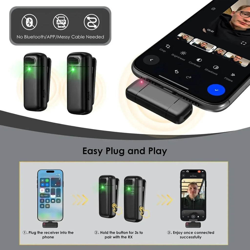 KEBIDUMEI Wireless Lavalier Microphone Microphones Mini Noise Zpaxo
