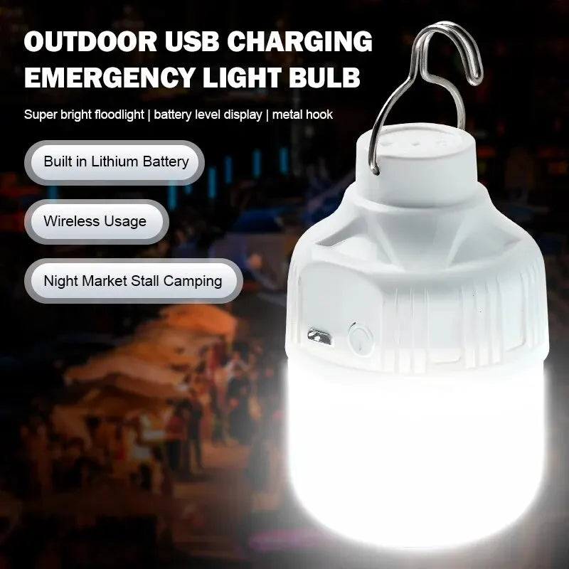 USB Rechargeable LED Camping Lantern High Brightness Portable Outdoor Light Emergency Tent Lamp for Fishing Hiking Night Use Zpaxo