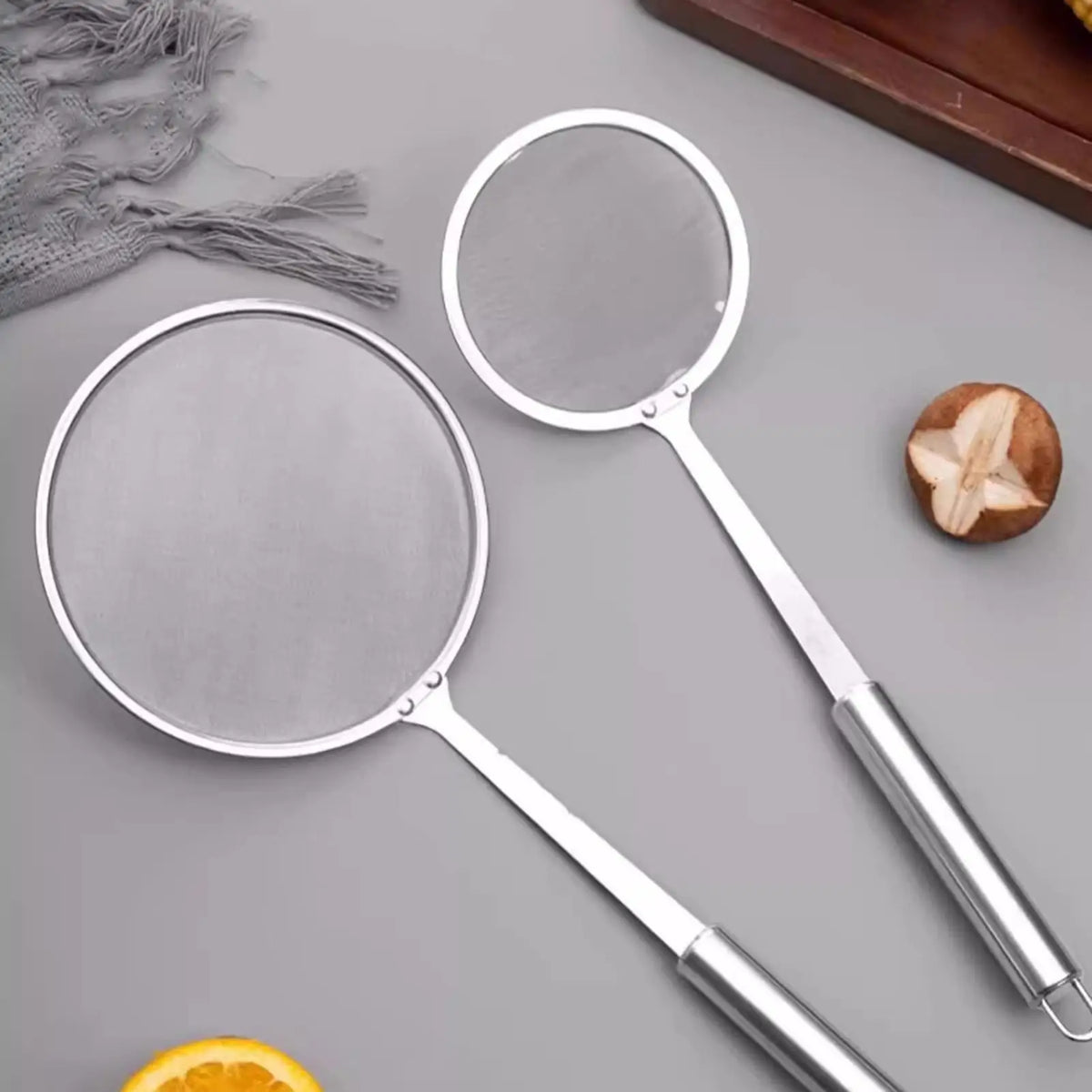2 Fat Skimmer Spoon Fine Mesh Strainer Long Handle Oil Filter Pot Zpaxo