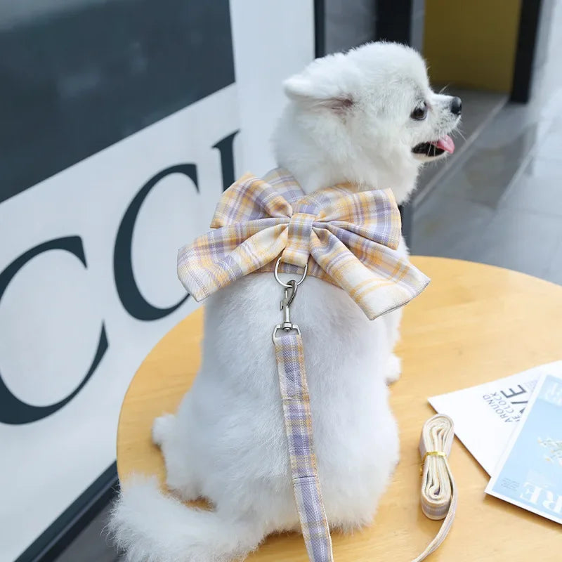 Pets Dog Harness Leash Adjustable Bowknot Cute Dogs No Pull Soft Mesh Zpaxo